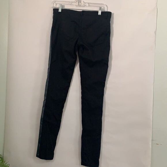 CLUB MONACO BLACK PANTS FAUX LEATHER SIDE SIZE 2 - Picture 3 of 7